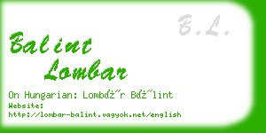 balint lombar business card